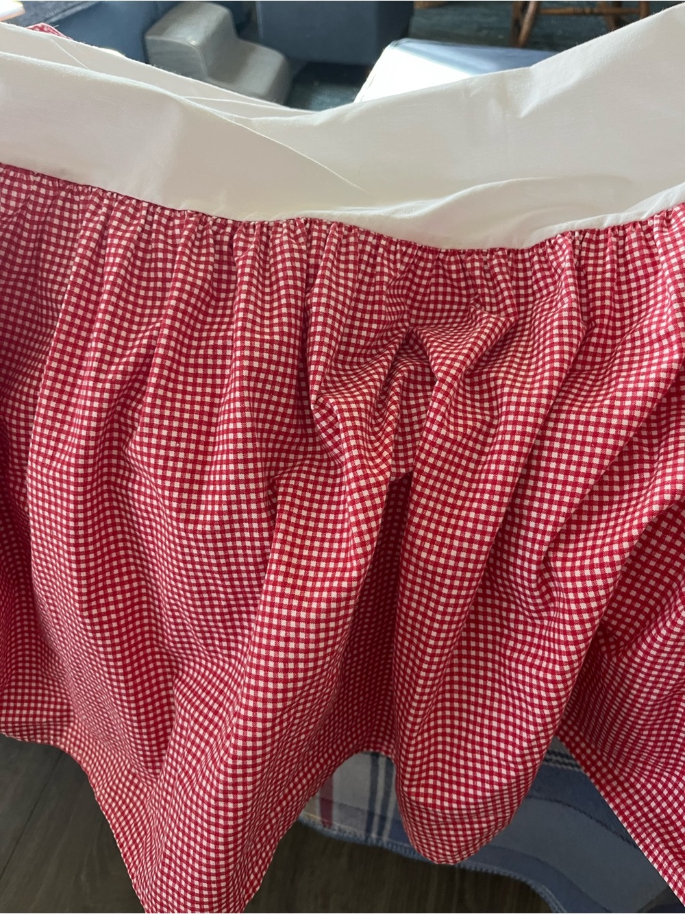 Ralph Lauren Vintage Red and White Gingham Skirt Queen size